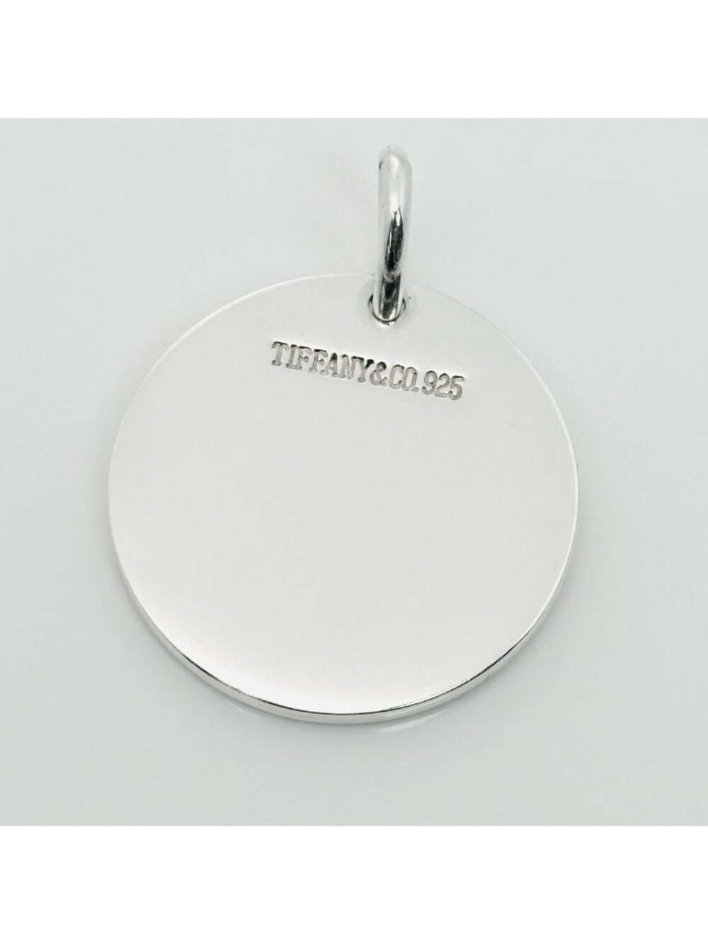 Tiffany & Co. Round Tag Blank Engravable Pendant or Charm in Sterling Silver
